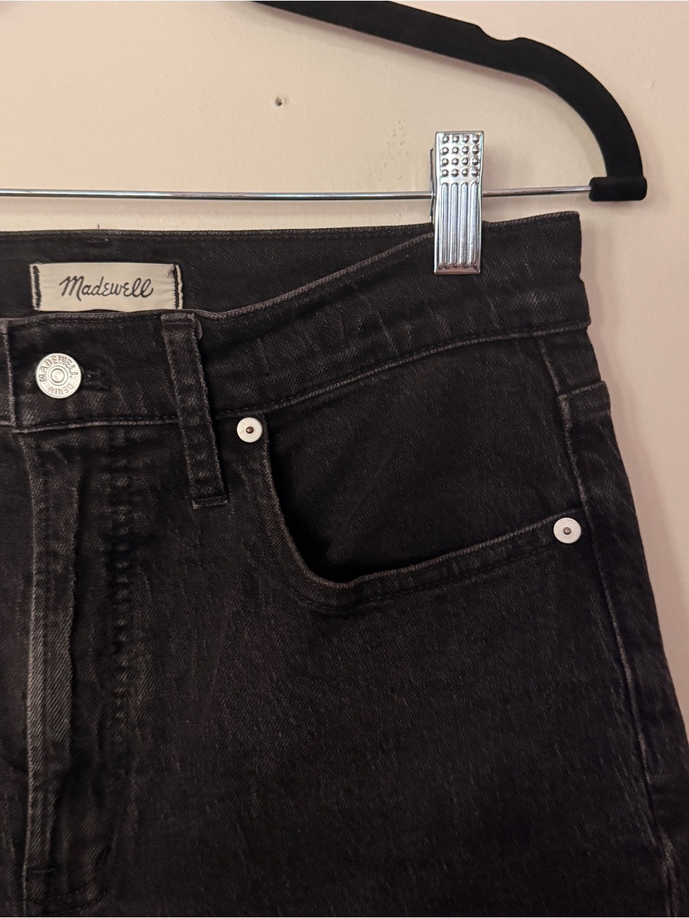 Madewell Perfect Vintage Wide Leg washed Black Denim Jeans